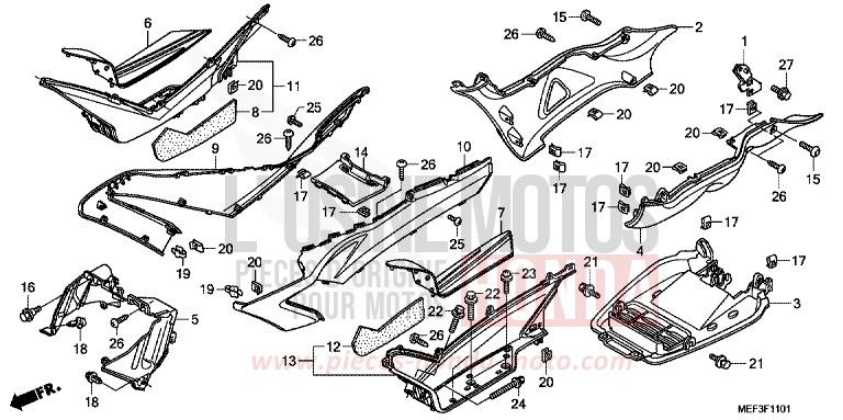 UNTERSTE STUFE/GEHAEUSEUNTERTEIL (FJS400D9/FJS400A) von SW-T400 ABS PEARL SUNBEAM WHITE (NHA66) von 2009